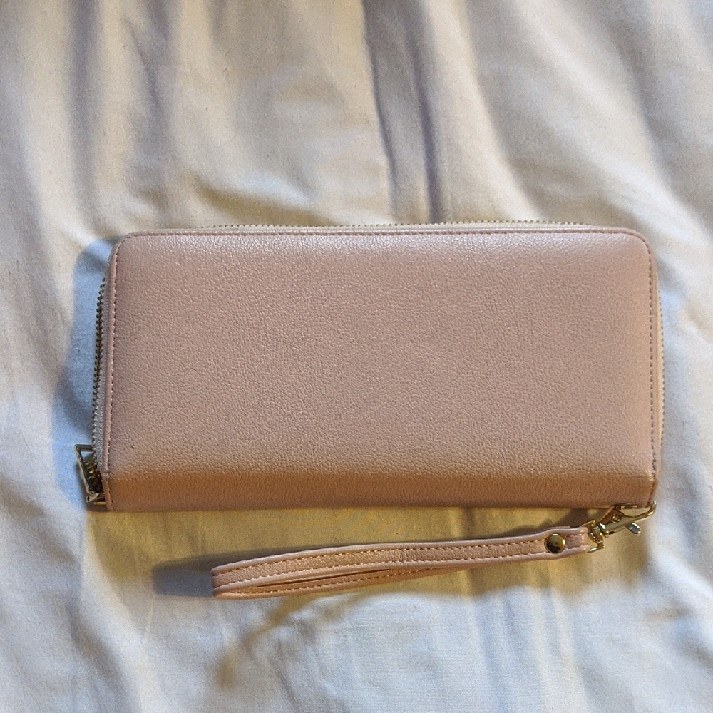 WOZEAH Pink Wallet with Wrist Strap